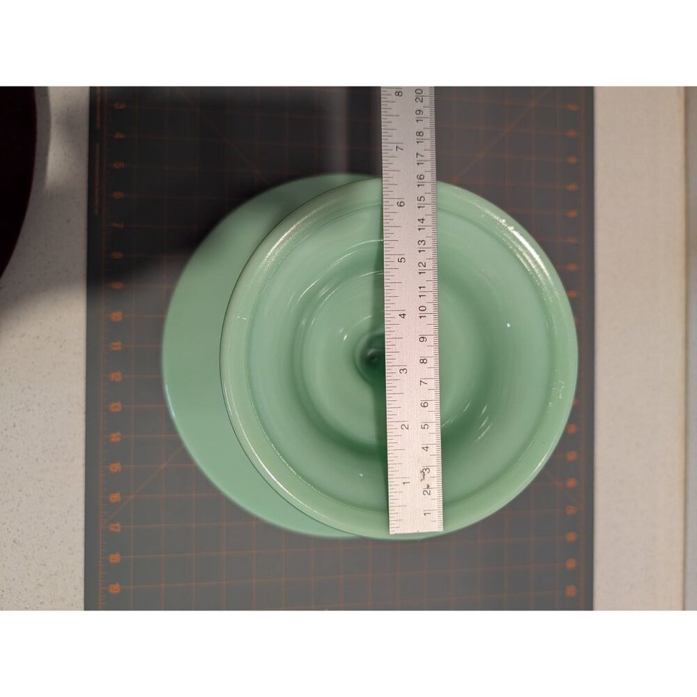 Mosser Glass Jadeite 9 in Pedestal Cake Stand Milk Glass USA decore - Picture 13 of 16